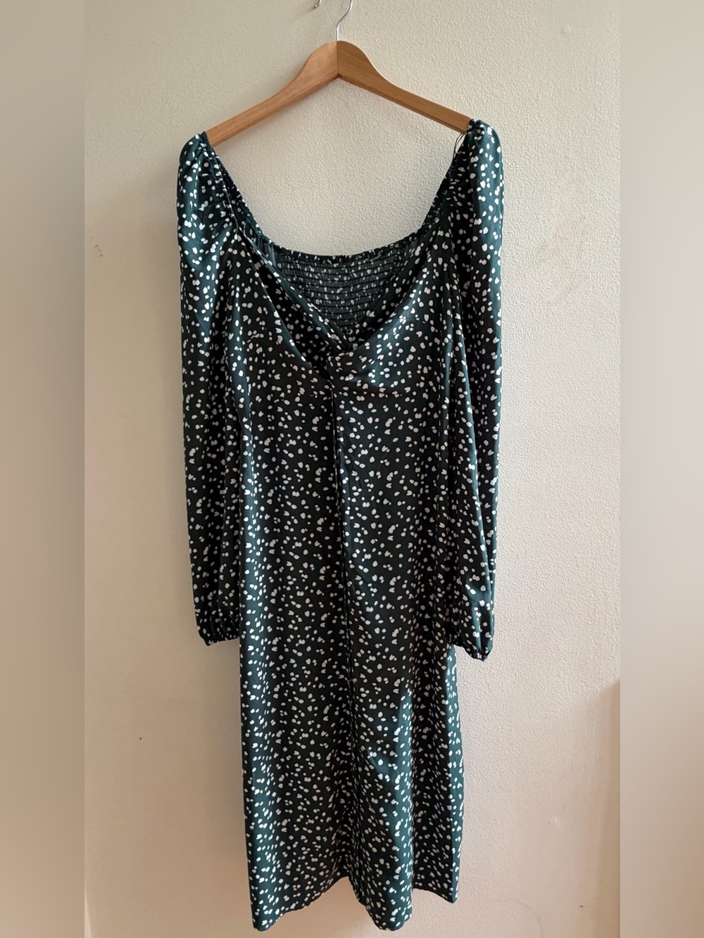 Green Polka Dot Long Sleeve Dress